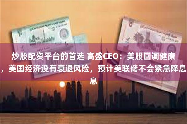 炒股配资平台的首选 高盛CEO：美股回调健康，美国经济没有衰退风险，预计美联储不会紧急降息