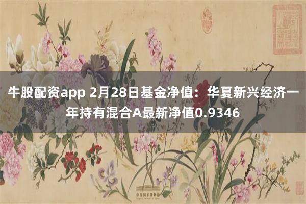 牛股配资app 2月28日基金净值：华夏新兴经济一年持有混合A最新净值0.9346