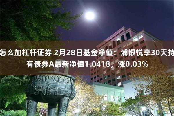 怎么加杠杆证券 2月28日基金净值：浦银悦享30天持有债券A最新净值1.0418，涨0.03%